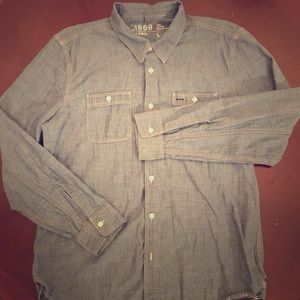 Men's Large GAP 1969 Blue Button Down Shirt